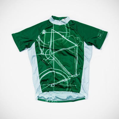 Bike Print Green Men's Cycling Jersey