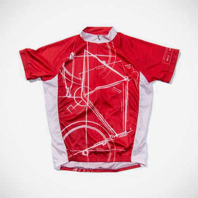 Bike Print Red Men's Cycling Jersey