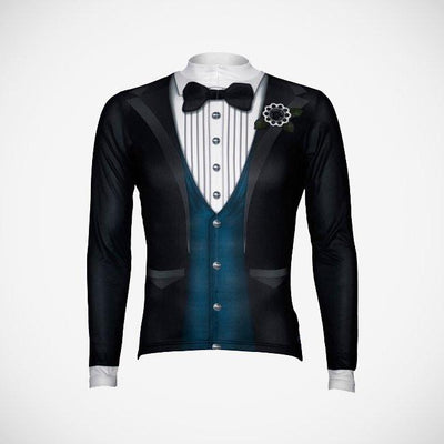 Ritz Blue Long Sleeve Men's Cycling Jersey